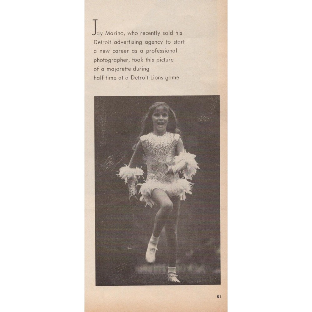 Detroit Lions Majorette Halftime Show Editorial Magazine Photography Print 1970